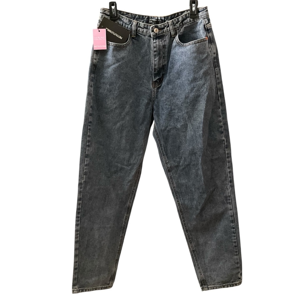 PrettyLittleThing DENIM Vintage Wash Mom Jean Blue Tapered Size Women’s 8 New